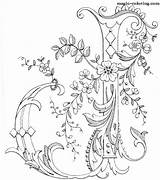 Coloring Monogram Pages Alphabet Monograms Hand Embroidery Letters Letter Fancy Embroidered Lettering Album Designs Cover Flowered Illuminated Magic Colouring Books sketch template