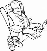 Recliner Man Chair Relaxing Illustrations Worker Clip Stock sketch template