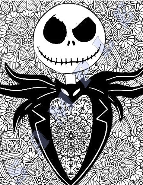 pages  coloring  jack  sally nightmare  etsy