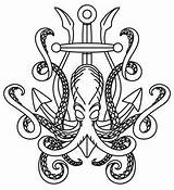 Embroidery Kraken Coloring Pages Patterns Release Urbanthreads Leather sketch template