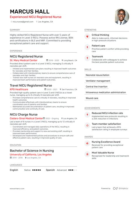 nicu nurse resume examples guide