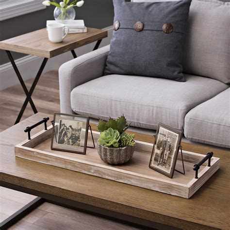 wooden decorative tray  metal handles   tkirklandscom table decor living room