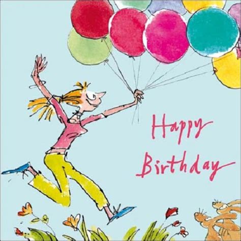Balloons Happy Birthday Quentin Blake Greeting Card Cards Love Kates