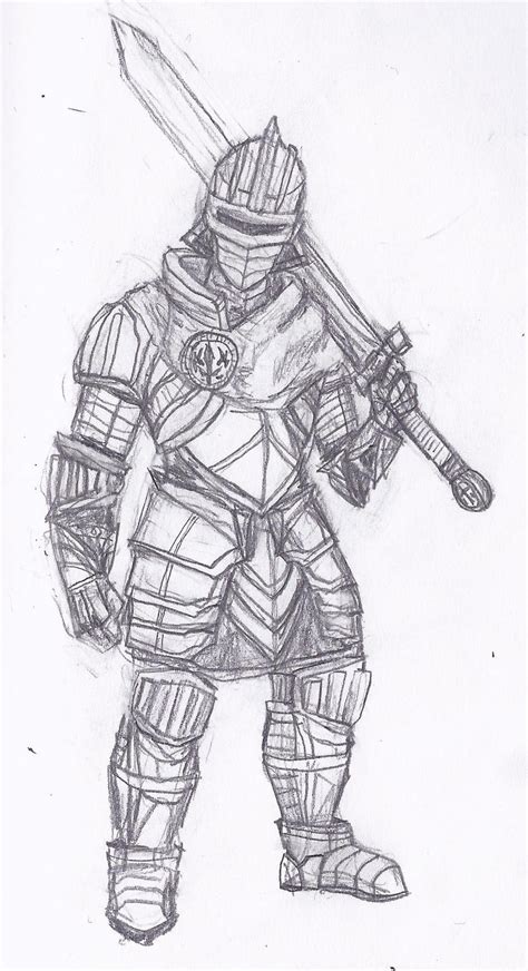 random knight drawing sketch  rekusha  deviantart