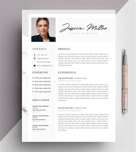 professional resume template cv template editable  ms word  pages