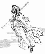 Athena Coloring Spear Pages Printable Greek Mythology Categories sketch template