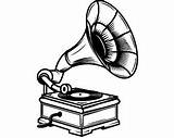 Phonograph Drawing Player Record Old Clipart Getdrawings Turntable Etsy sketch template