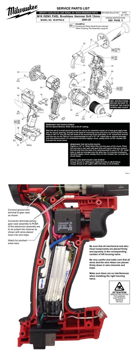 milwaukee  impact driver parts diagram