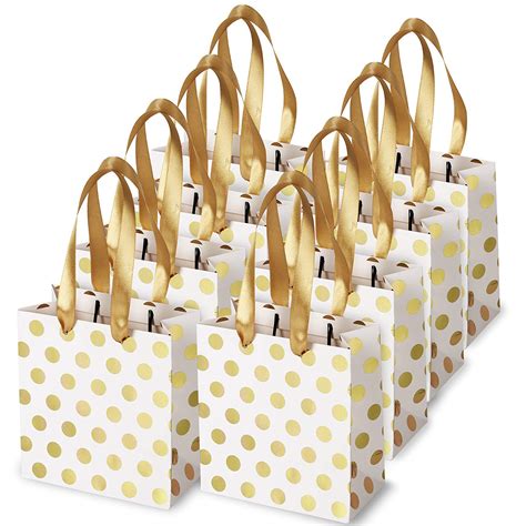 small gift bags  ribbon handles gold mini gift bagfor birthday weddings christmas holidays