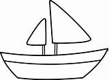 Clip Outline Coloring Template Canoe Boat Line Sail Sketch sketch template