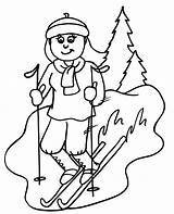 Skiing Coloring Pages Girl Downhill Clipart Kids Ski Winter Cliparts Colouring Print Printable Printables Sheets Clip Sheet Printactivities Do Gif sketch template