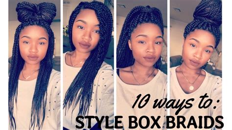 ways  style box braids youtube