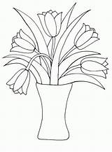 Vase Bunga Mewarnai Tulips Pintarmewarnai Druckbare Einzigartige Hewan sketch template