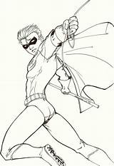 Robin Coloring Pages Batman Dc Superhero Boys sketch template