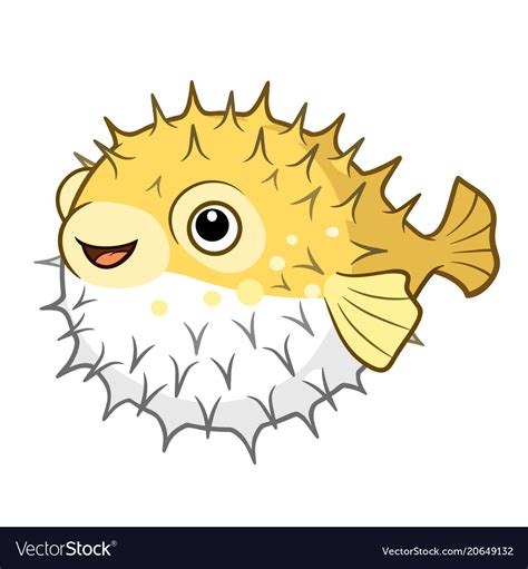 draw  cartoon puffer fish