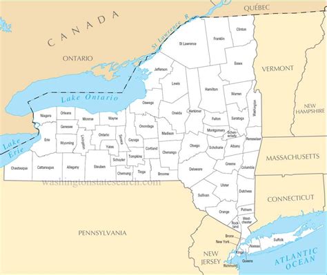 ♥ A Large Detailed New York State County Map