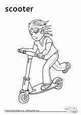 Colouring Scooter Transport Activityvillage Activity sketch template