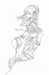 Elf Coloring Pages Elves Female Girl Anime Color Lineart Printable Print Fairy Getcolorings Template sketch template