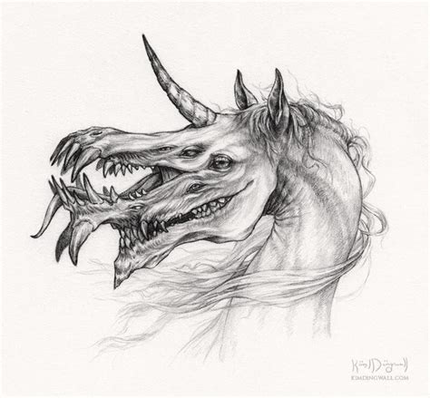 pencil drawing   unicorns head