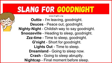 20 Slang For Goodnight Their Uses And Meanings Engdic