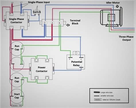phase wiring diagram  phase converter wiring diagram
