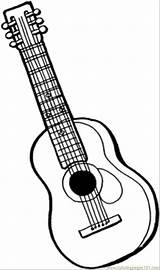 Coloring Pages Guitar Printable Instruments String Musical Color Acoustic Colouring Drawing Outline Music Instrument Mandolin Big Print Template Clip Playing sketch template