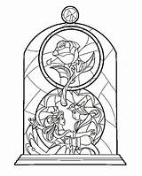 Beast Coloring Beauty Pages Rose Disney Glass Stained Para Colorear Colour Belle Drawings Dibujos Idea Soon Coming Enchanted Adult Mandalas sketch template