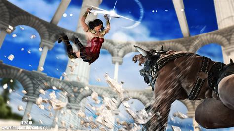Wonder Woman V Minotaur 2 By Tiangtam On Deviantart