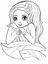 Coloring Beautiful Girl Pages Girls Printable Print sketch template