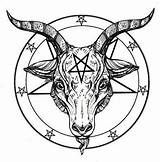 Baphomet Pentagram Satan sketch template