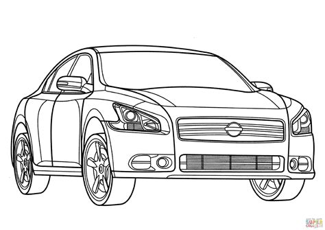 nissan skyline gtr  drawing sketch coloring page