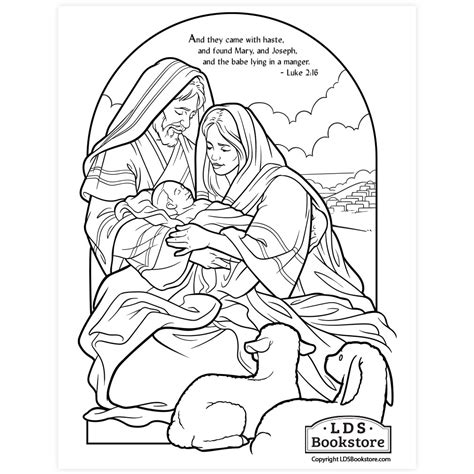 holy family nativity coloring page printable christmas coloring