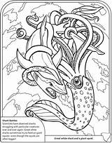 Squid Dover Sharks Sheets Doverpublications Sampler Homeschool sketch template