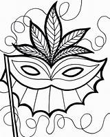 Coloring Gras Mardi Mask Pages Popular sketch template