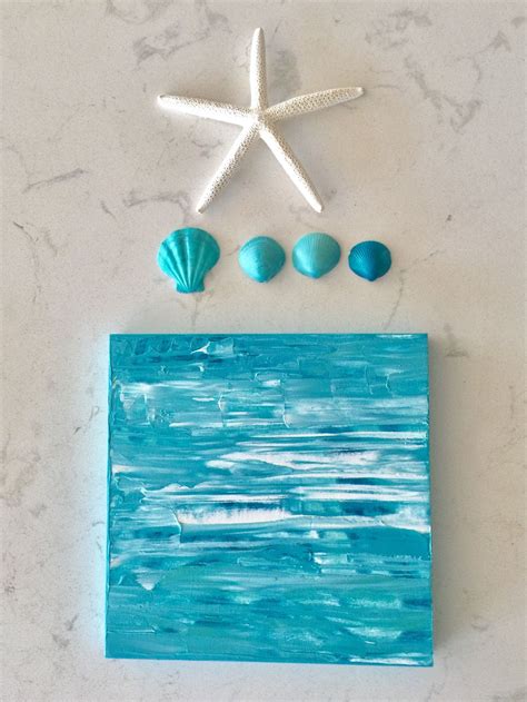 Sea Glass Abstract Painting Original Coastal Art Turquoise Etsy