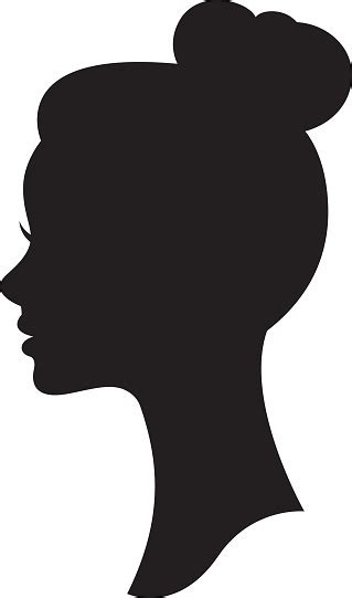 vector silhouette of a woman with a wedding hairstyle stock