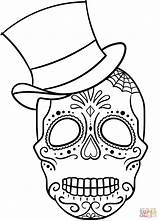 Skull Sugar Coloring Pages Hat Skulls Top Print Printable Drawing Kleurplaten Pdf Zo Kleurplaat sketch template