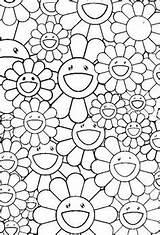 Murakami Takashi Bloemen Volwassenen Kleurplaten Adultes Relaxation Adulte Relajante Pintar Colorier Activities Japonais Peintre Ko Antiestrés Leisure Bordar Joli sketch template