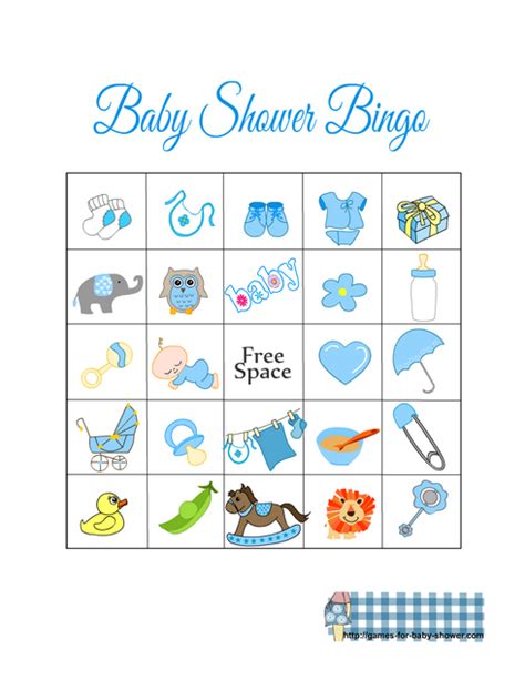 printable baby shower picture bingo game