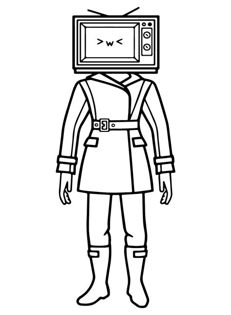 tv woman coloring sheet  kids  printable coloring pages