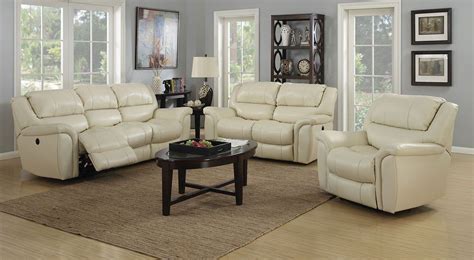 dawson cream leather power reclining living room set  jennifer