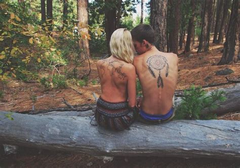 cute couple boho hippie blonde tattoo dream catcher world map wanderlust my photography