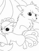 Vulpix Ninetales Lineart sketch template