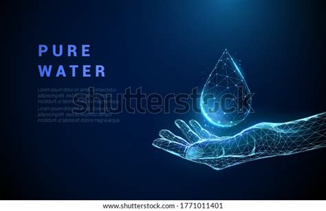 abstract hand holding drop water  stock vector royalty