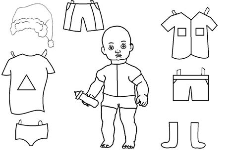 paper doll template  coloring pages  kids