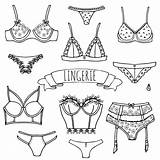 Lacy Brassiere String Panties sketch template