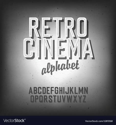 retro cinema font royalty  vector image vectorstock