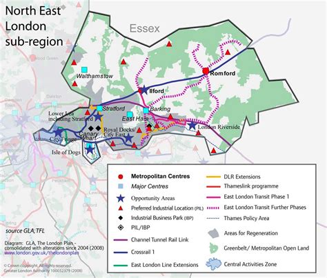north east london map region map  london political regional