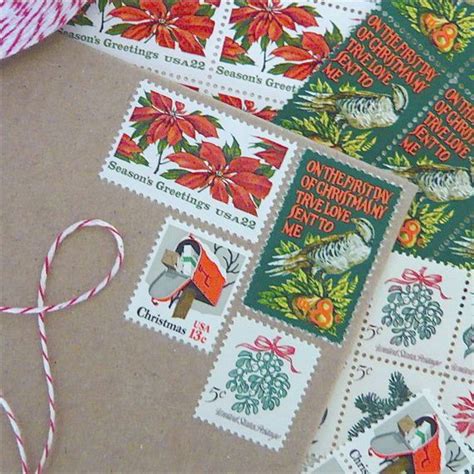 christmas postage stamps images  pinterest