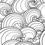Oceanic Seamles Endles Waves Textile Colorig sketch template